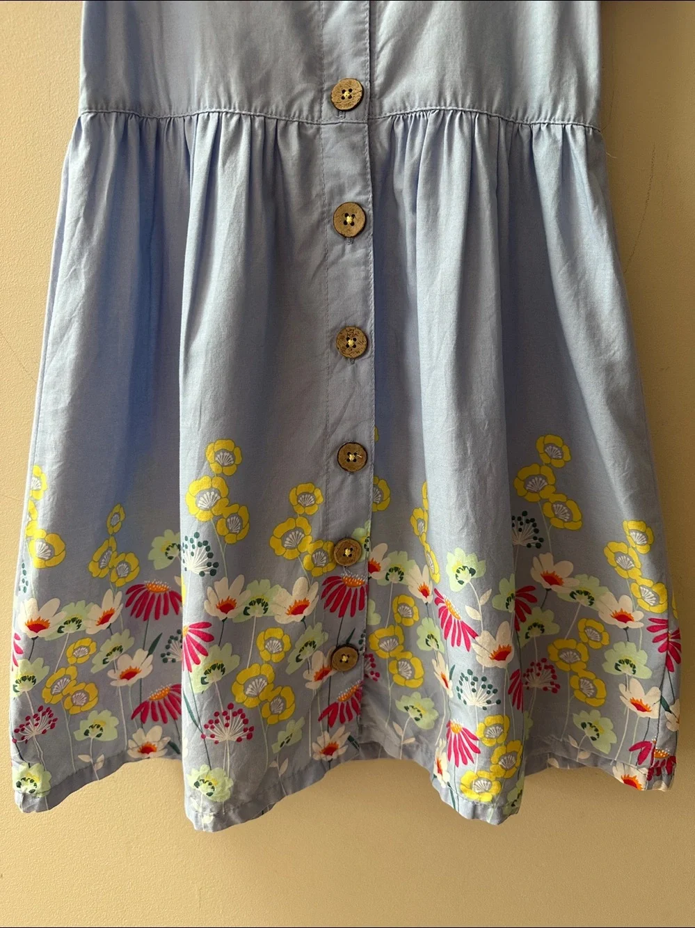 Picapino Blue Floral Button Lightweight Cap Sleeve Dress Size 6